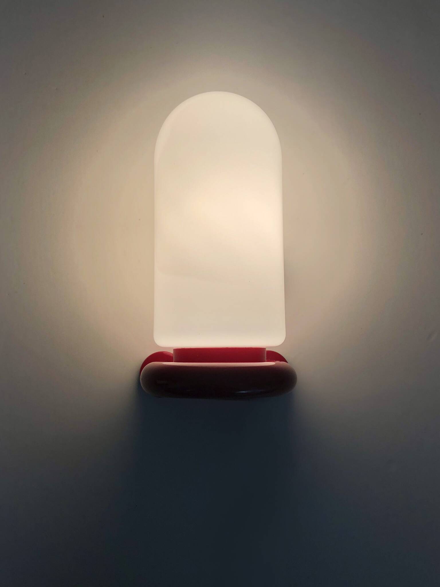 Pair of red and white Space Age wall lights 60s 70s