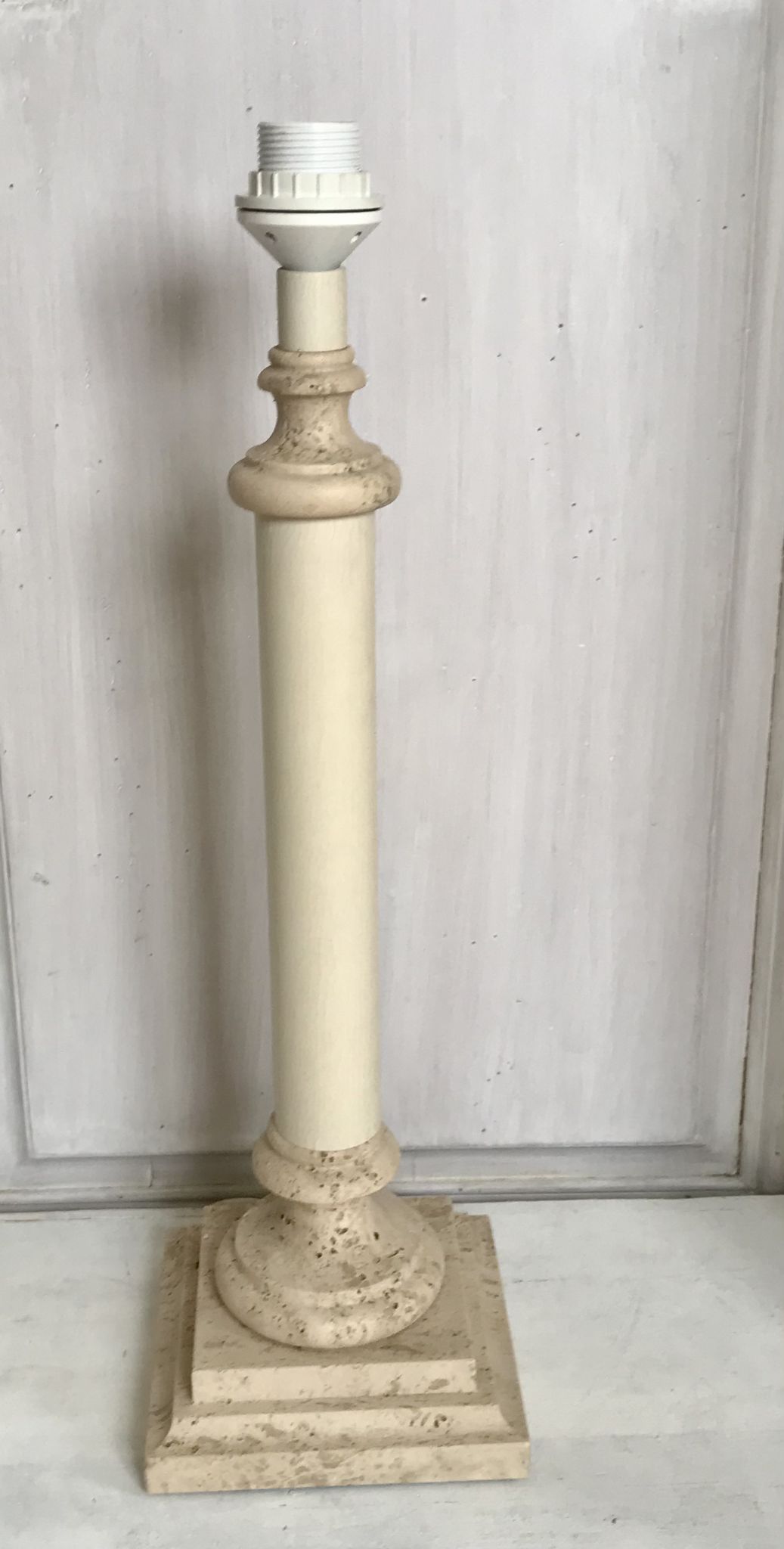 Pied de lampe en pierre le dauphin vintage 55cm