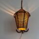 Unique wall lamp in bamboo and fabric, Lantern Design/One, Italy, 1960s