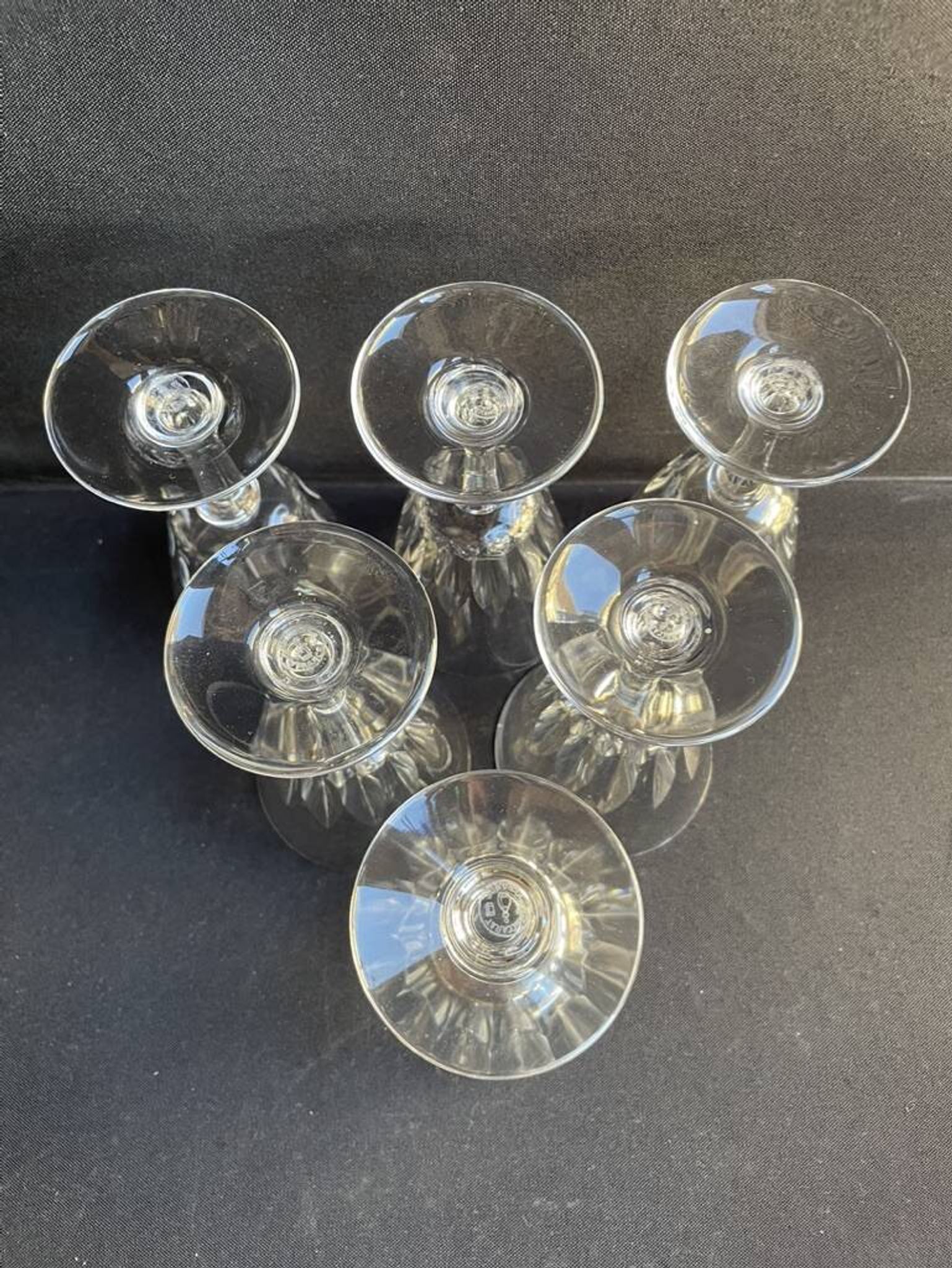 6 verres à vin baccarat service côte d’azur -taille n°3 - estampillés