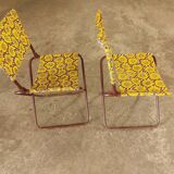 2 vintage folding camping chairs