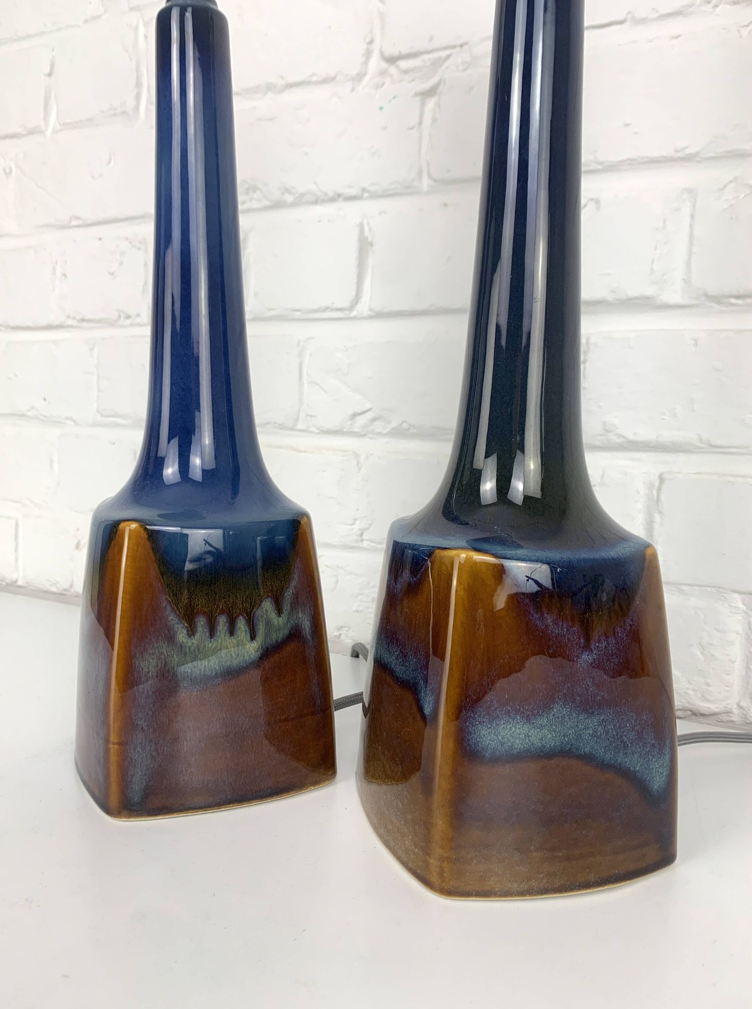 Pair of Scandinavian ceramic table lamps, Søholm Stentøj, Denmark, 1960