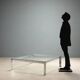 Vintage coffee table in metal and glass, Italian design from the 1970s.