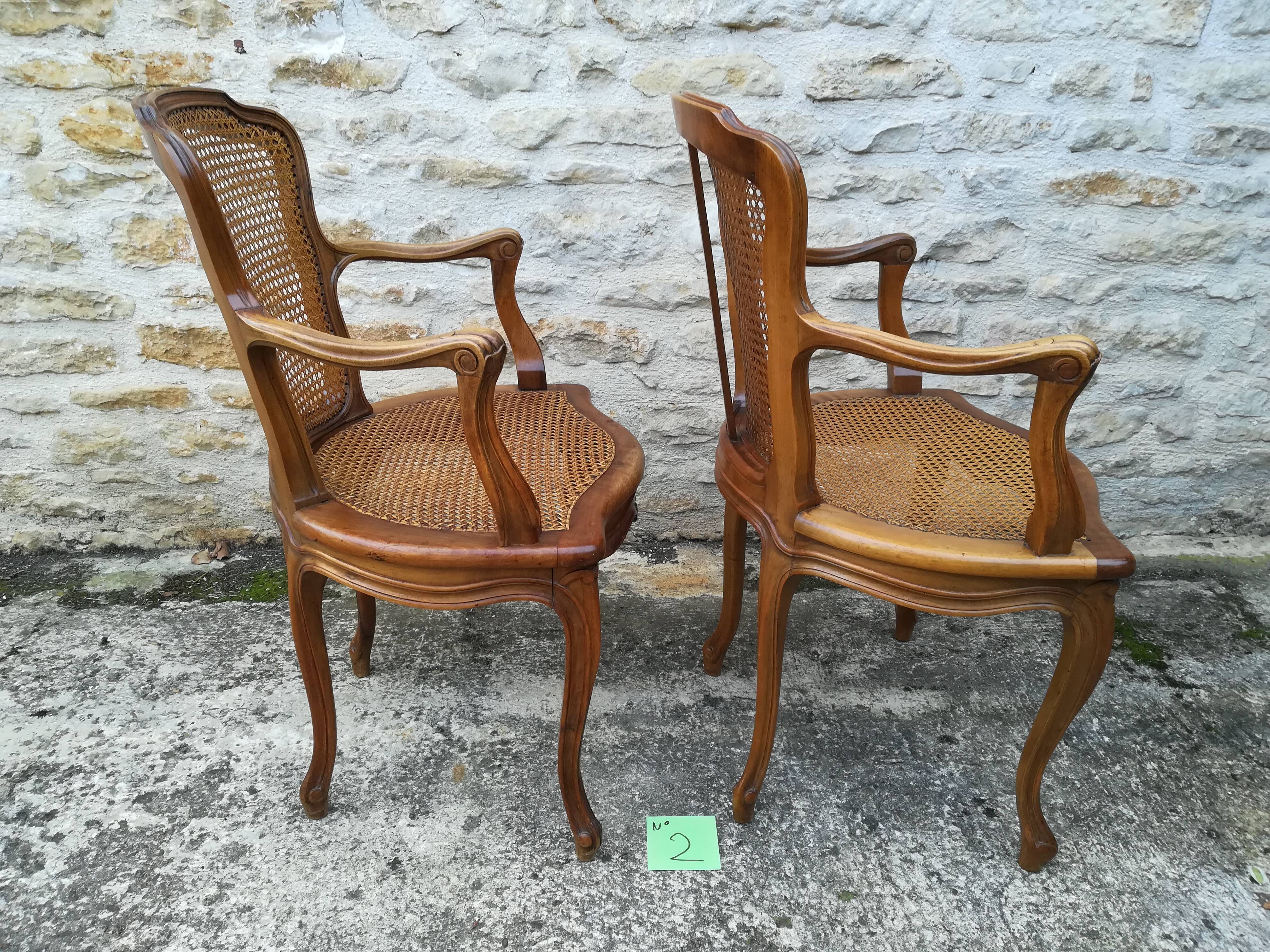 Louis xv style canne chairs