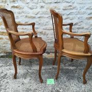 Caned armchairs in Louis XV style