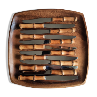 Wood-style bamboo knives