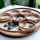 Butterfly tray and 6 coasters