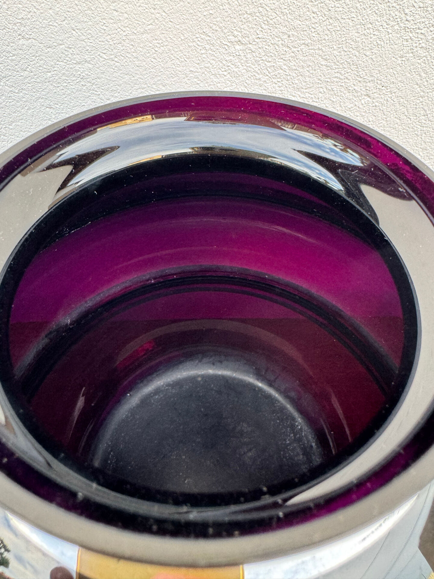 Round vase glassware Fains hyalite Art Deco
