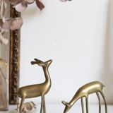 Vintage brass deer and doe