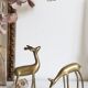 Cerf et biche en laiton vintage