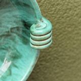 Art deco fruit bowl in green moiré ceramic