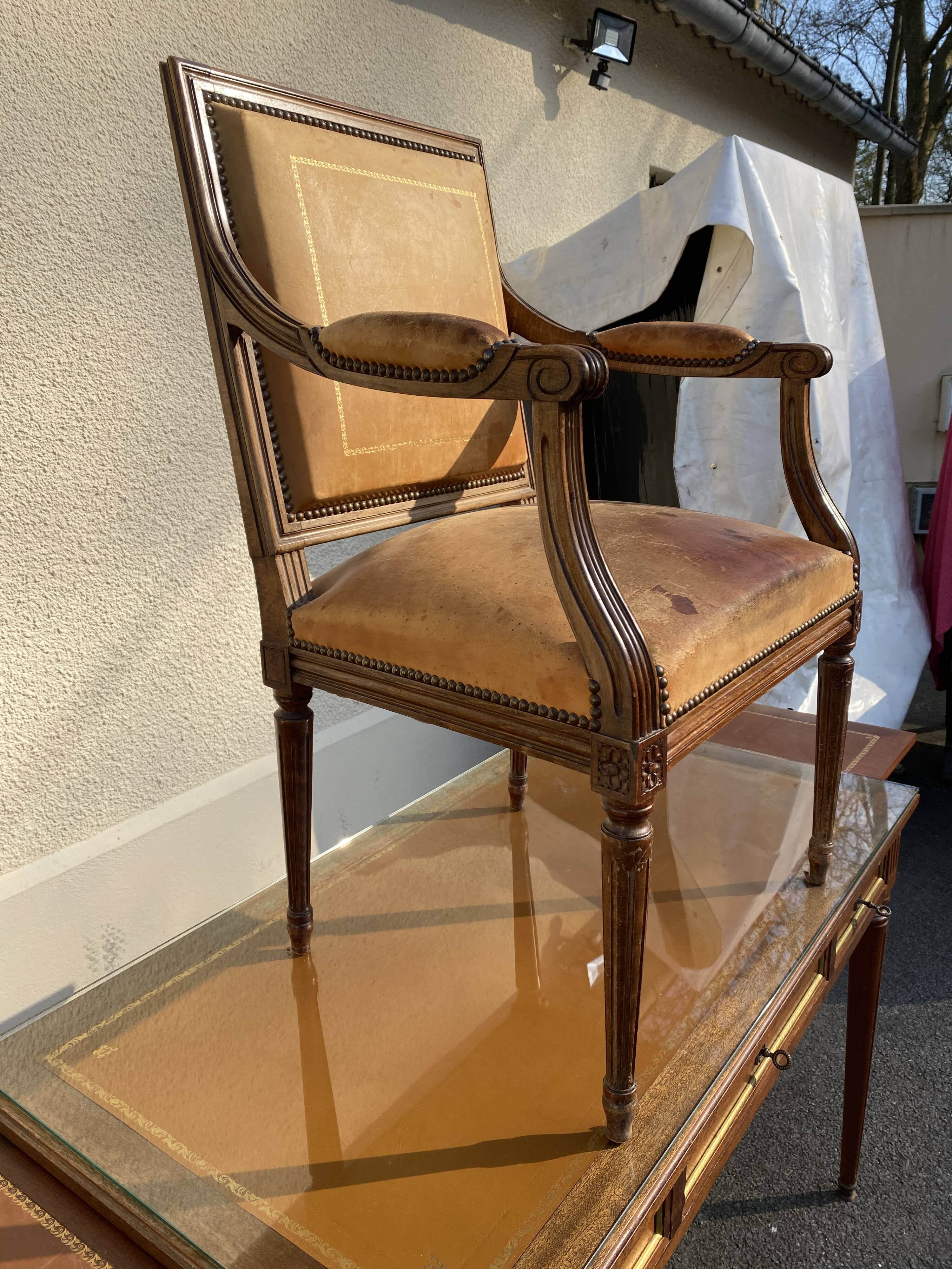 Louis XVI style desk with are armchair