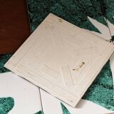 Vintage ceramic coffee table; rooster motif