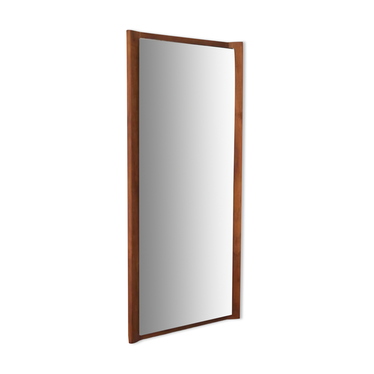 Mid-Century German teak wall mirror from FF Geschliffen , 1960s