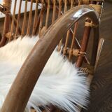 Rocking-chair child rattan with footrest
