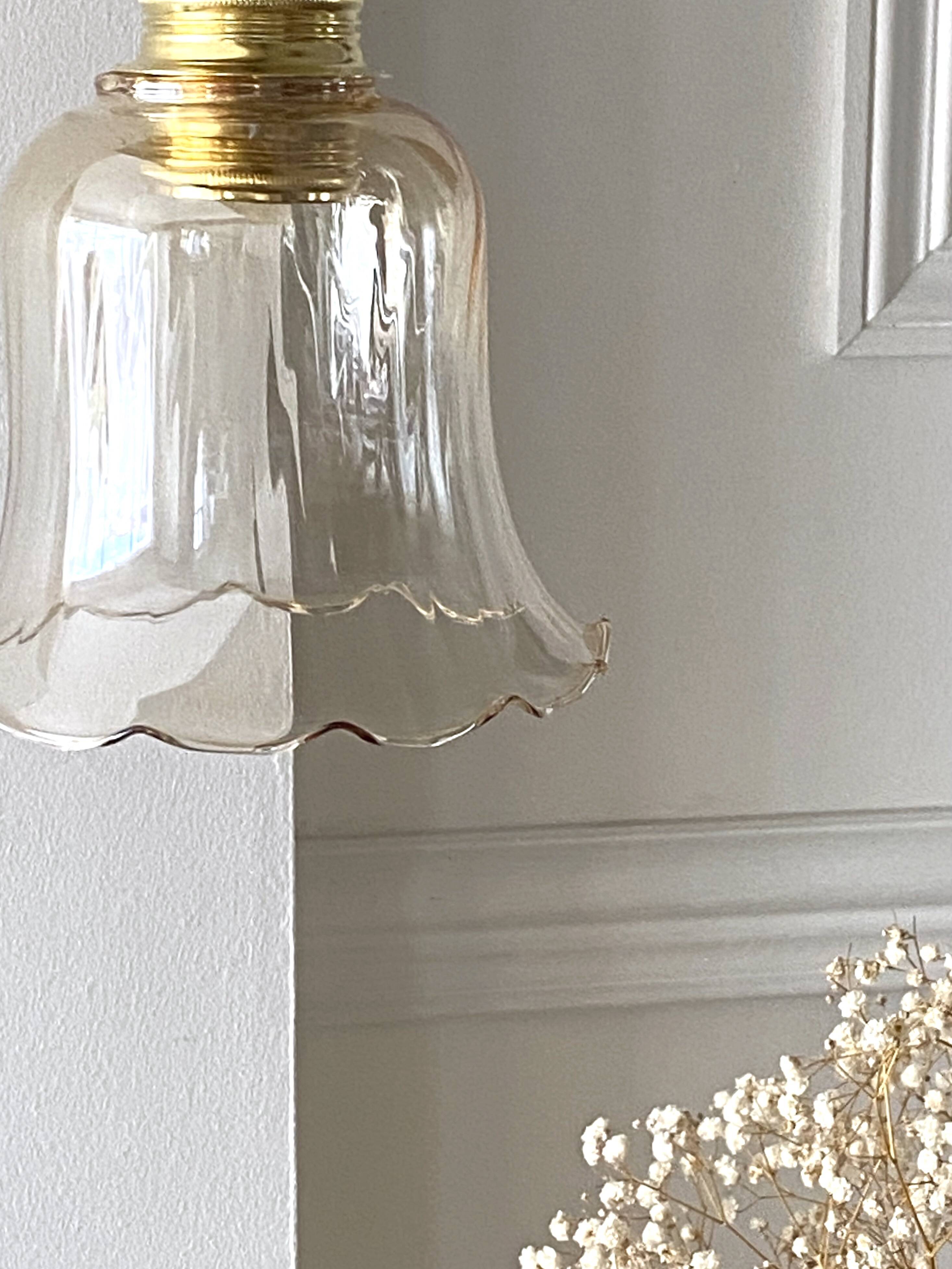 Amber “bell” pendant light