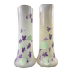 Large pair of glass vases with enameled floral decoration from the early 20th century LEGRAS