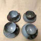 Set teapot and cups, by Thierry and Chantal Robert, 1970