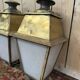 Paire de lampadaires - lanternes d'extérieur en laiton