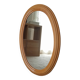Vintage oval mirror in beech from the 70s/80s.