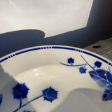 Blue earthenware salad bowl Moulin des loups