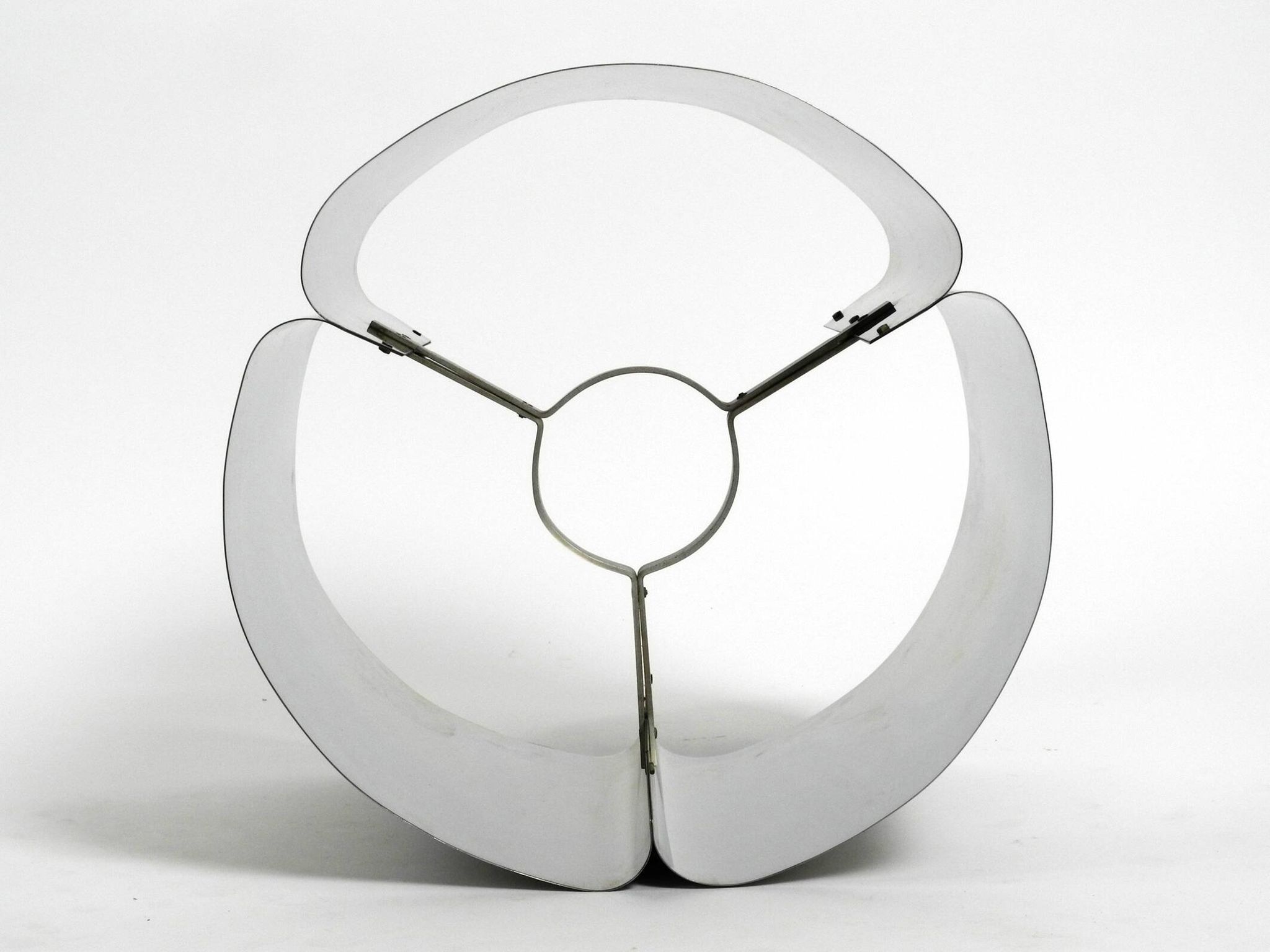 Heavy huge XXL 1970s metal chrome table lamp with metal shade | Heigh 75 cm