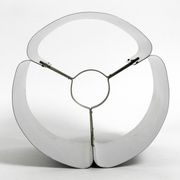 Heavy huge XXL 1970s metal chrome table lamp with metal shade | Heigh 75 cm