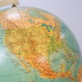 Globe monde lumineux en verre et laiton par Paul Oestergaard pour Colombus Verlag - années 1950