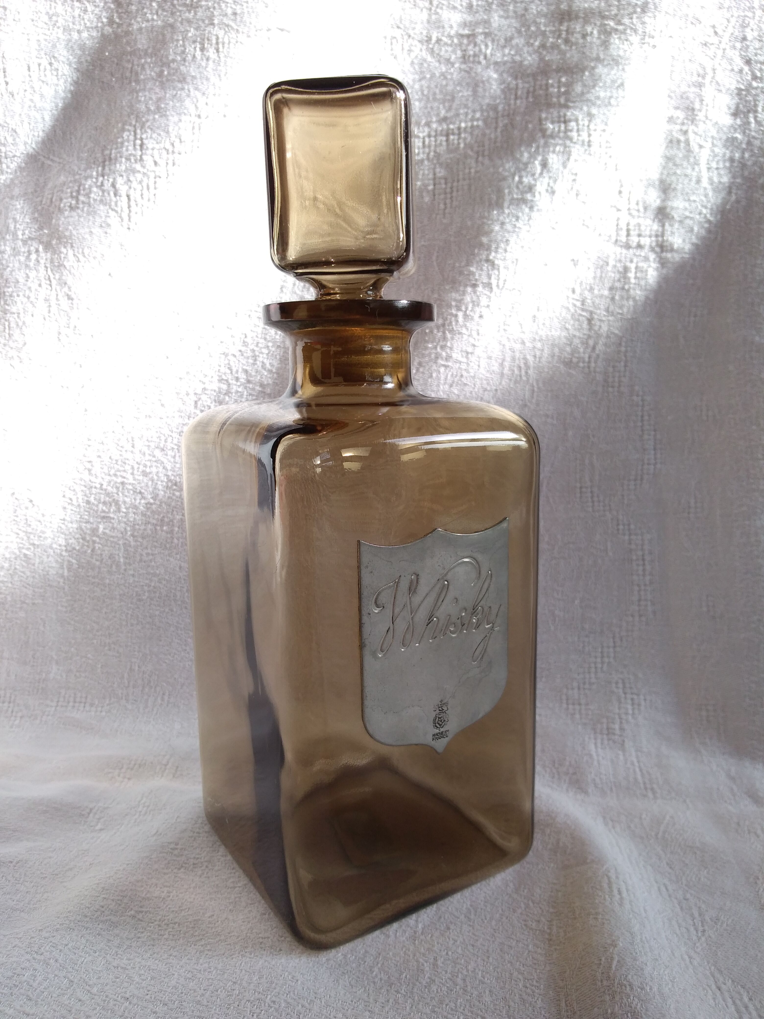 Smoked glass whiskey decanter