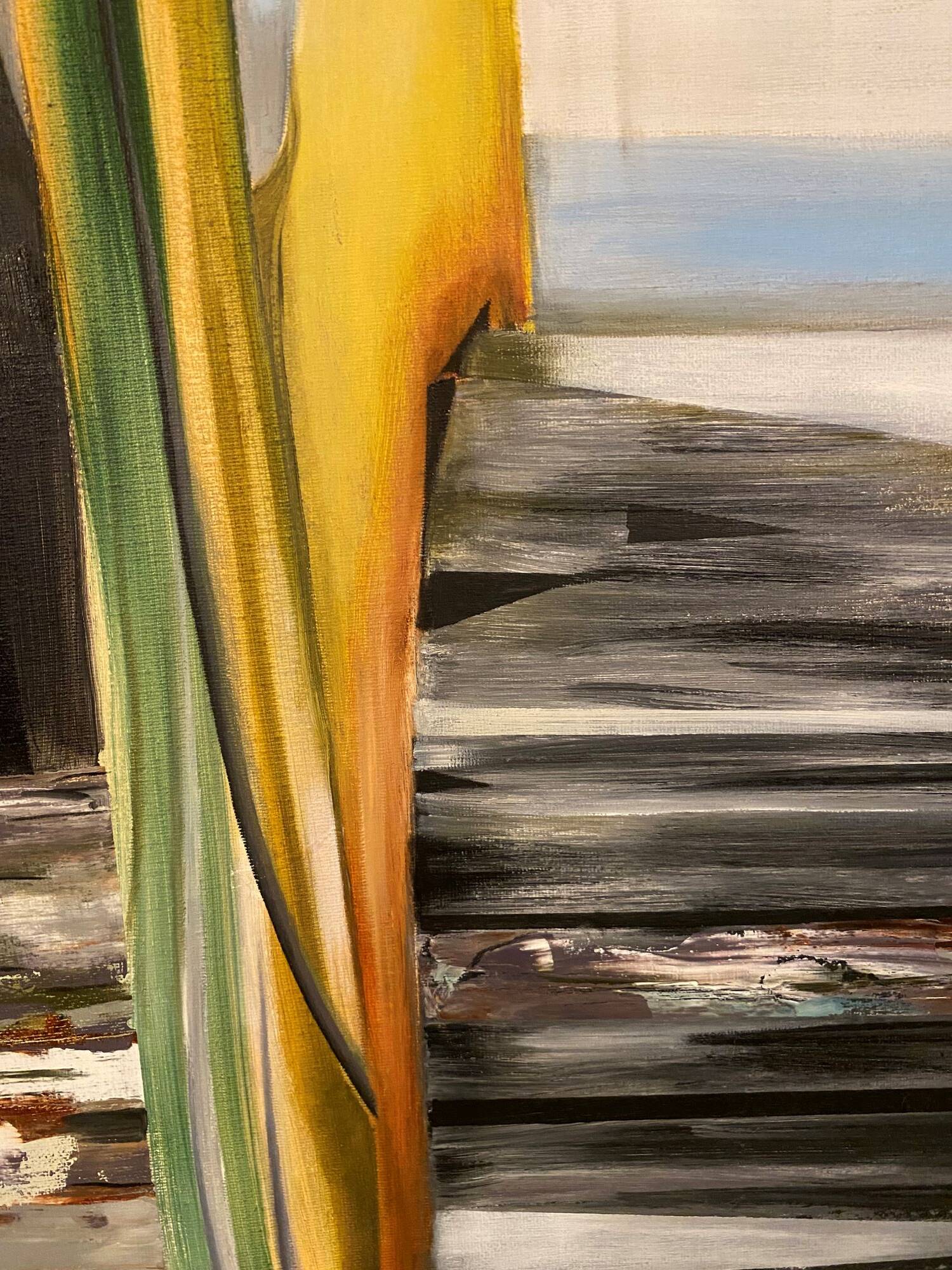 Contemporary abstract oil painting on canvas