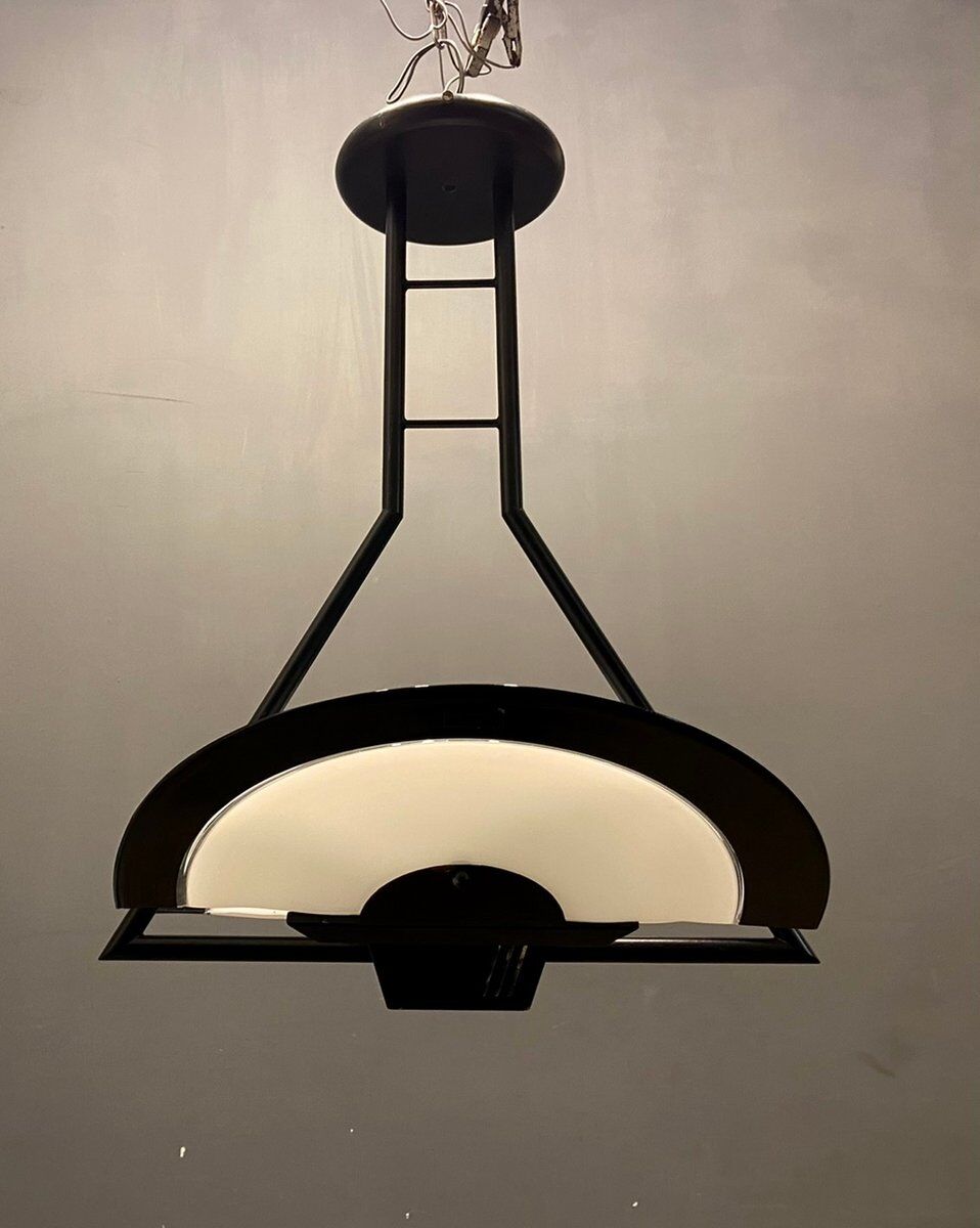Architectural Italian Black & White Light Pendant