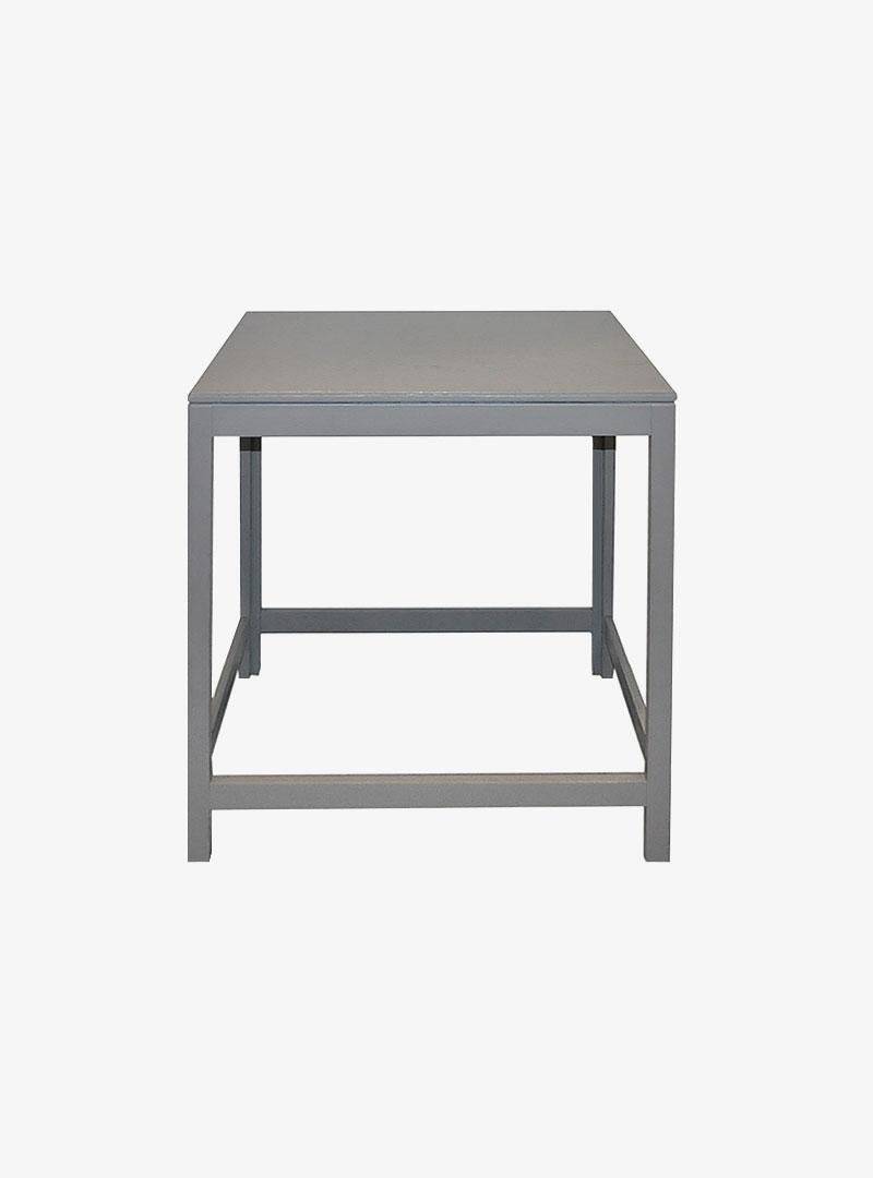 Compact Art Deco table in painted grey wood, small square tray - circa 1930