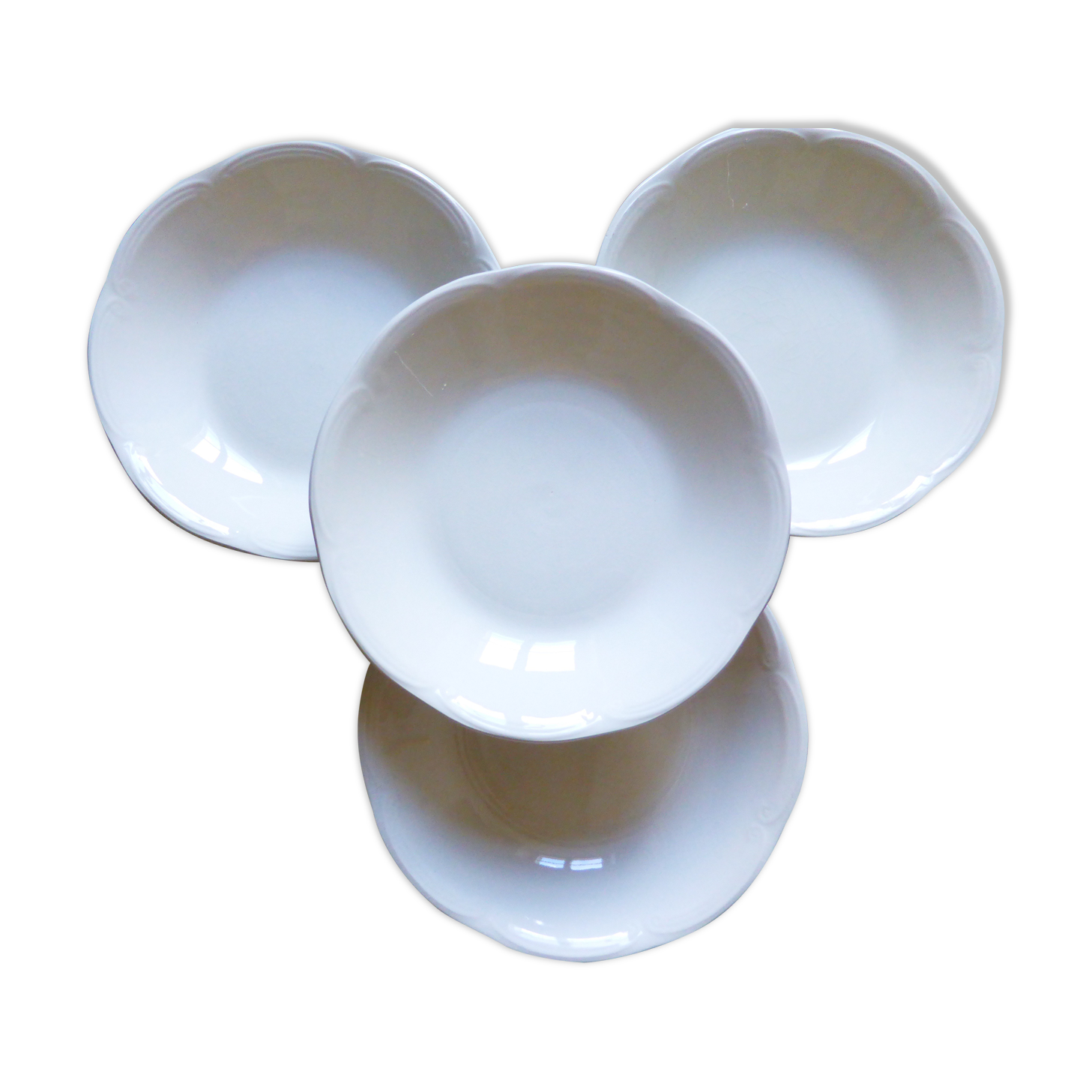 4 vintage hollow plates from Gien's earthenware factory