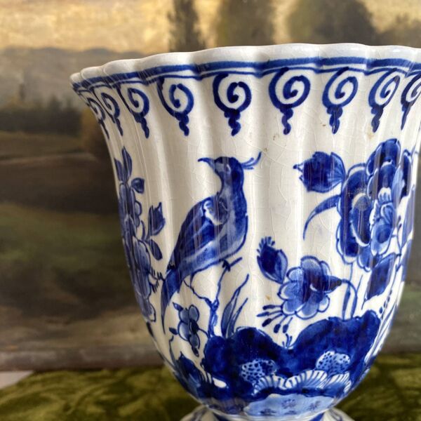 Vase jardinière Delft décor bleu cobalt