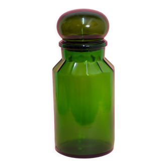 Green glass apothecary pot