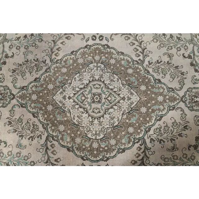 1970s Vintage Persian Handmade Wool Cotton Pink Area Rug 286x380