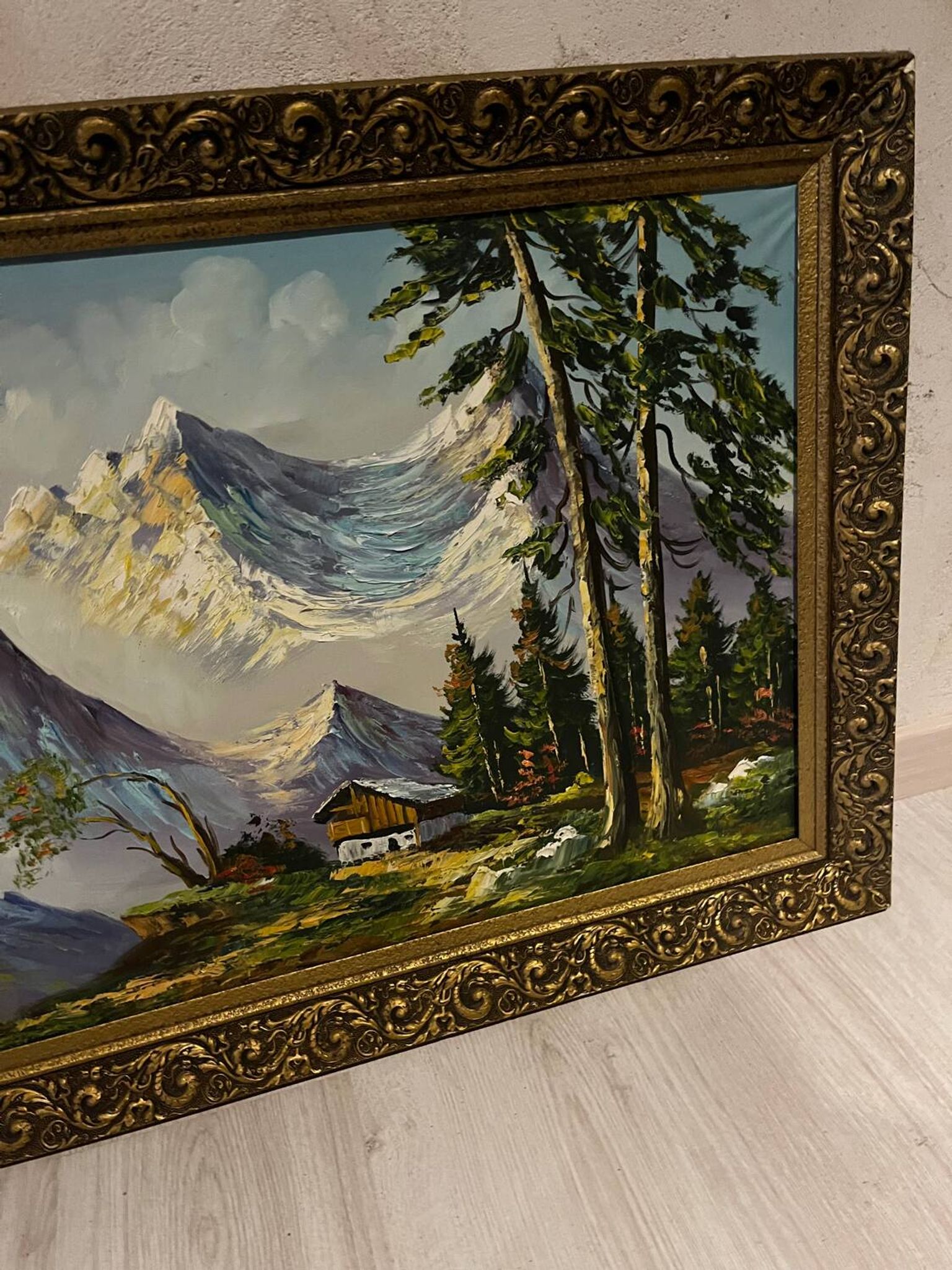 Tableau peinture montagne signée 1950/60