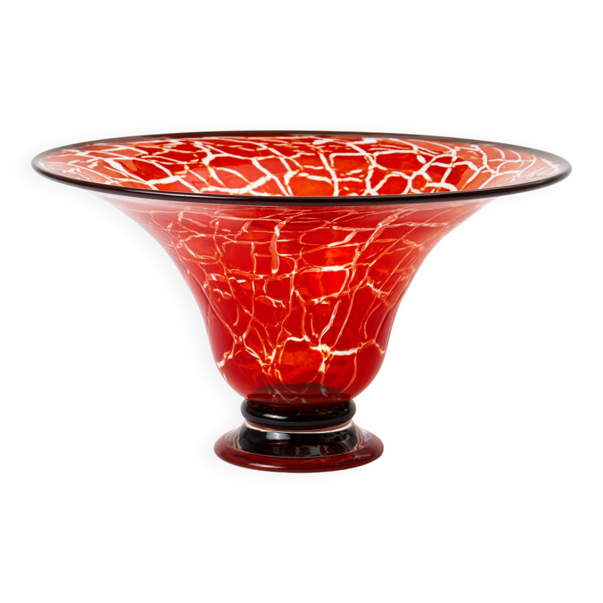 Transjö Hytta cracked glass bowl (Sweden)