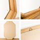 Miroir vintage octogonal en bois massif, style Mid-Century