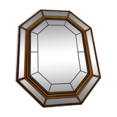 Venetian mirror 70s in wood and brass 69x90cm