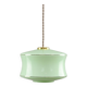 Mid-Century Italian Brass and Green Glass Pendant Lamp