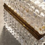 Jewelry box in cut crystal and brass