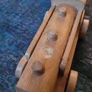 Train en bois ancien - jouet en hêtre