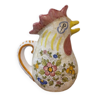 Large ceramic rooster pitcher Deruta