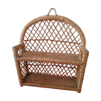 Etagere en rotin vintage