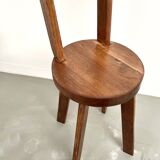 Brutalist chair in solid oak, 1900