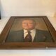 Large portrait painting of a man, oil on canvas, signed.