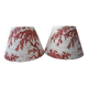 Pair of jouy bordo canvas lampshades