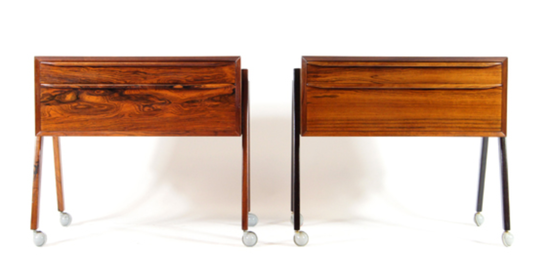 Pair of vintage Danish retro bedside tables in rosewood 60s 70s