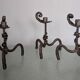 Set of 3 wrought iron candle holders